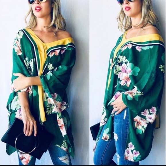 - Tops - Gorgeous Floral Poncho Top